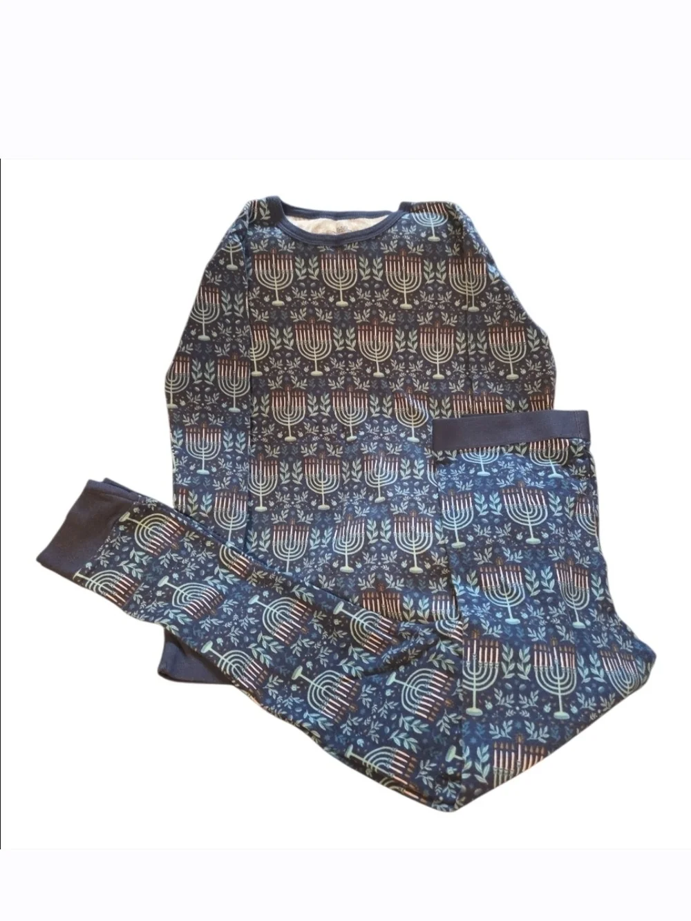 Hanukkah Menorah Unisex 2-Piece Pajama Set -Size 10Y EUC